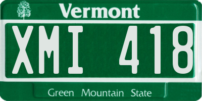 VT license plate XMI418