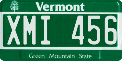 VT license plate XMI456