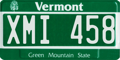 VT license plate XMI458
