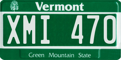 VT license plate XMI470