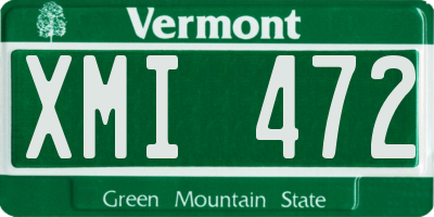 VT license plate XMI472