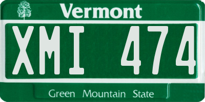 VT license plate XMI474