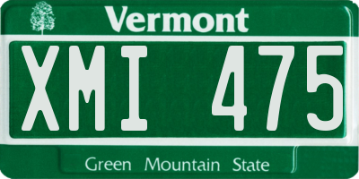 VT license plate XMI475