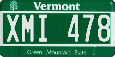 VT license plate XMI478