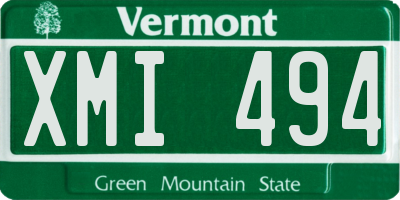 VT license plate XMI494