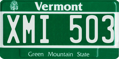 VT license plate XMI503