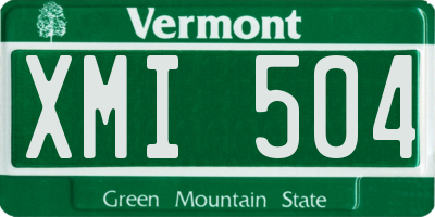 VT license plate XMI504