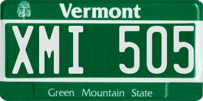 VT license plate XMI505
