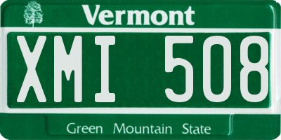 VT license plate XMI508