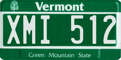 VT license plate XMI512
