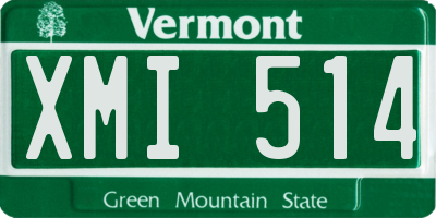 VT license plate XMI514