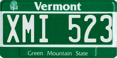 VT license plate XMI523