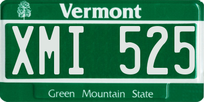 VT license plate XMI525