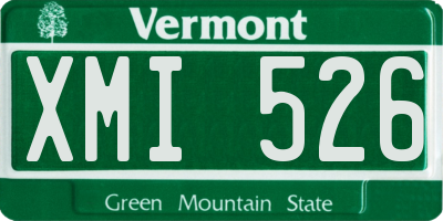 VT license plate XMI526