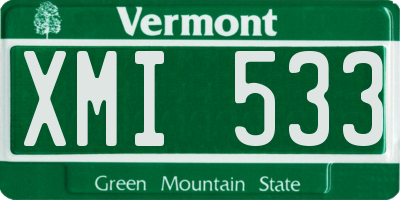 VT license plate XMI533
