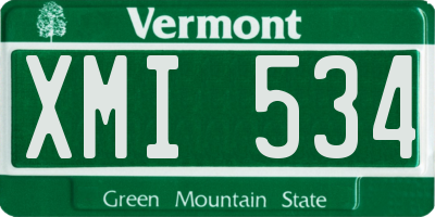 VT license plate XMI534