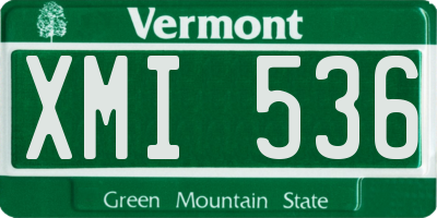 VT license plate XMI536