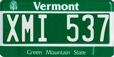 VT license plate XMI537