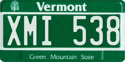 VT license plate XMI538
