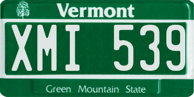 VT license plate XMI539