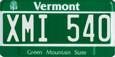 VT license plate XMI540