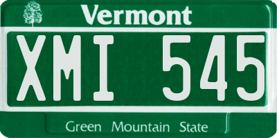 VT license plate XMI545