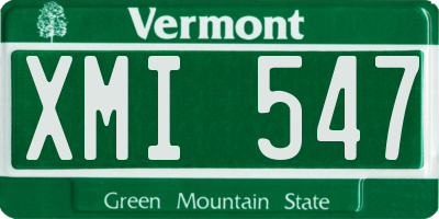 VT license plate XMI547