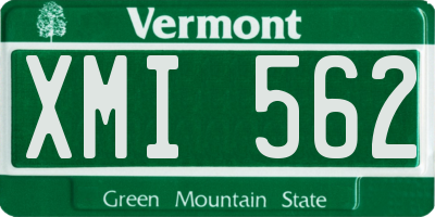 VT license plate XMI562