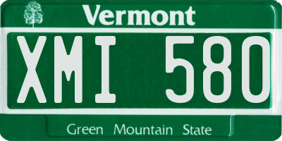 VT license plate XMI580