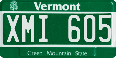 VT license plate XMI605