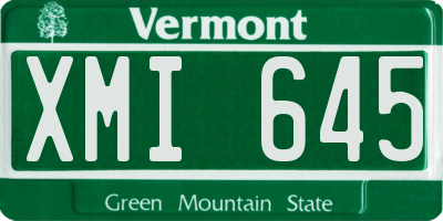 VT license plate XMI645