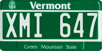 VT license plate XMI647