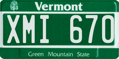 VT license plate XMI670