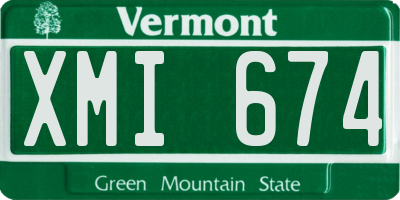 VT license plate XMI674