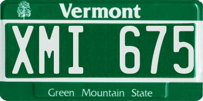VT license plate XMI675