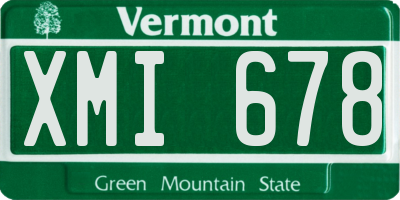 VT license plate XMI678