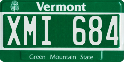 VT license plate XMI684