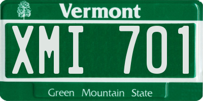 VT license plate XMI701