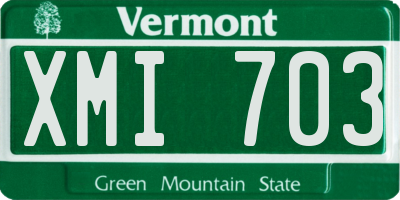 VT license plate XMI703