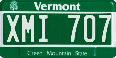 VT license plate XMI707