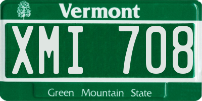 VT license plate XMI708