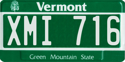 VT license plate XMI716