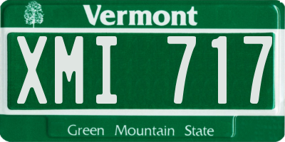 VT license plate XMI717
