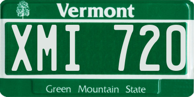 VT license plate XMI720