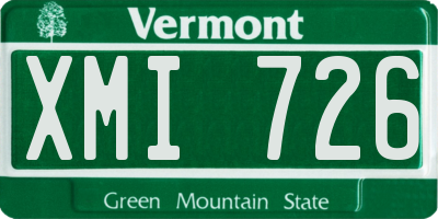 VT license plate XMI726