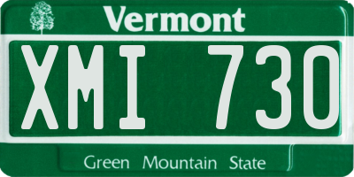 VT license plate XMI730