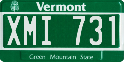 VT license plate XMI731