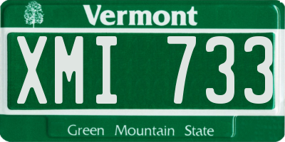 VT license plate XMI733
