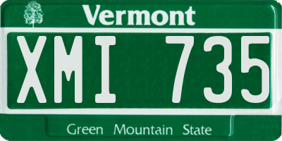 VT license plate XMI735