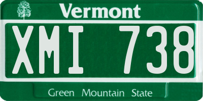 VT license plate XMI738